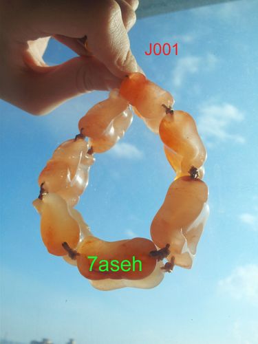 j001哈萨克族特色手工艺/少数民族工艺品/新疆金丝玉羊臂石手镯串 新